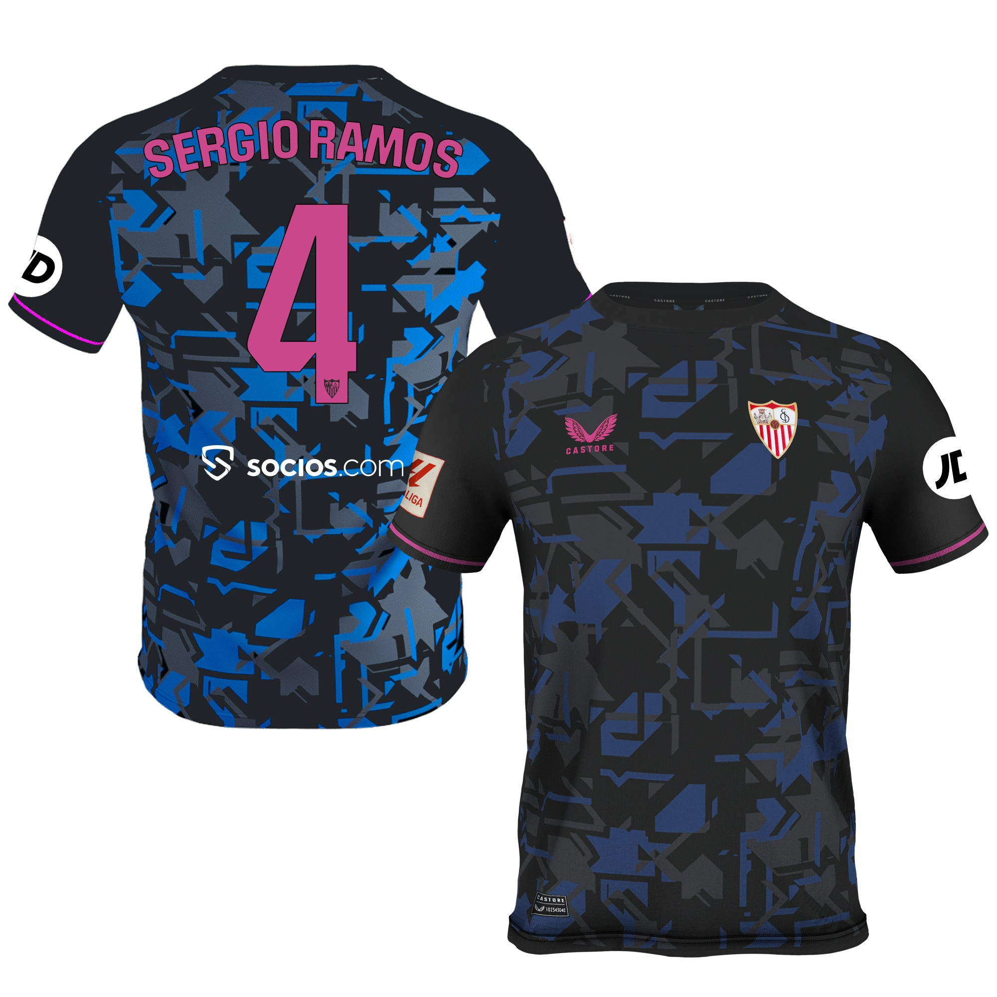 Sergio Ramos 4 Sevilla 2023-24 Third Men Jersey – Black