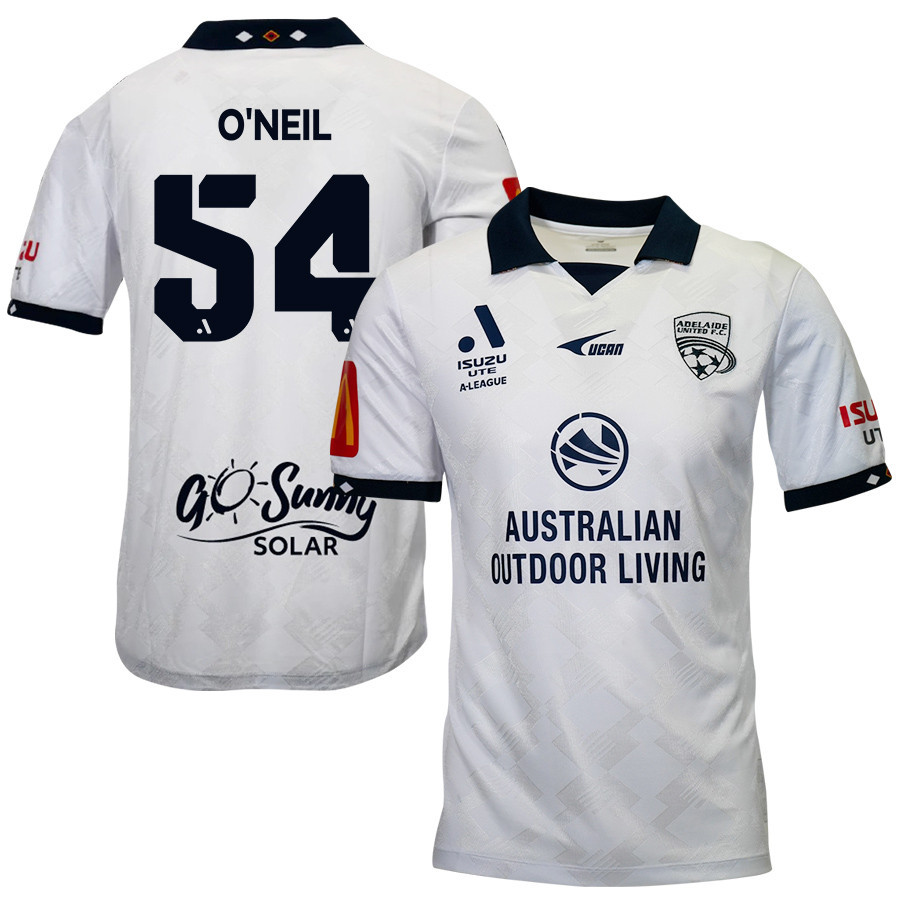 Bailey O'Neil 54 Adelaide United 2023-24 Away Men Jersey – White