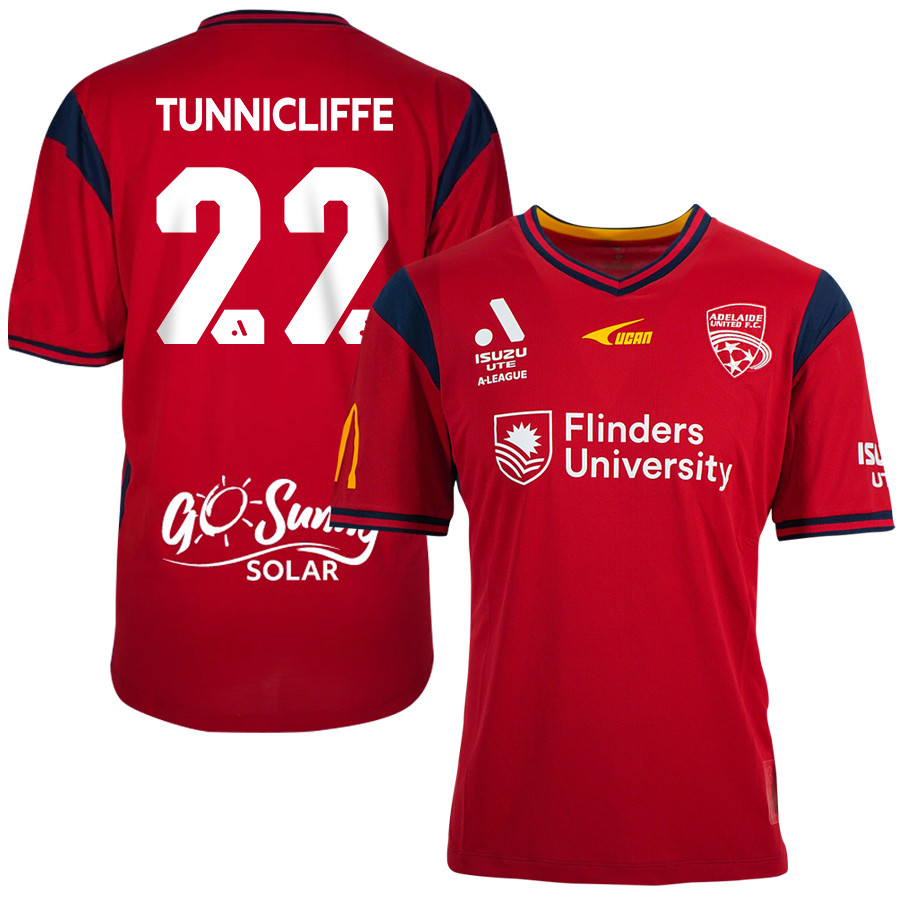 Ryan Tunnicliffe 22 Adelaide United 2023-24 Home Men Jersey – Red