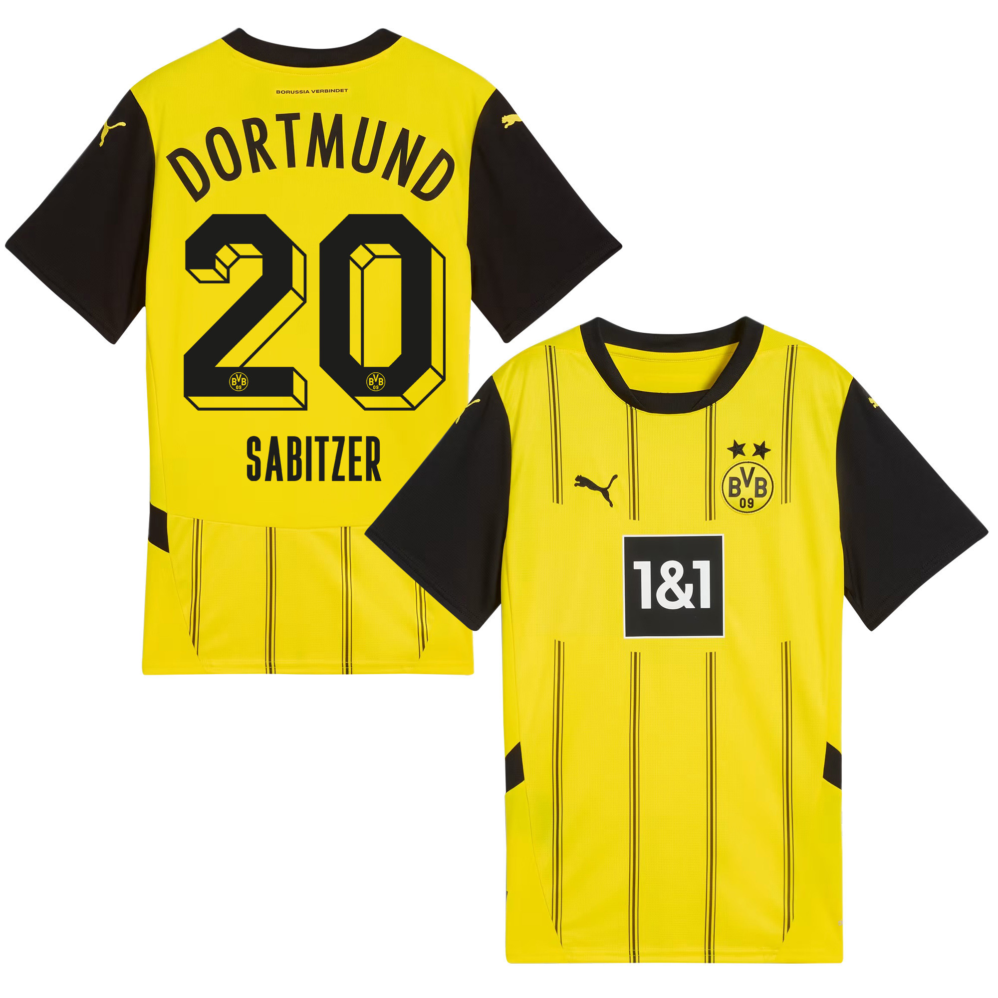 Marcel Sabitzer 20 Borussia Dortmund 2024/25 Home Jersey – Men Yellow