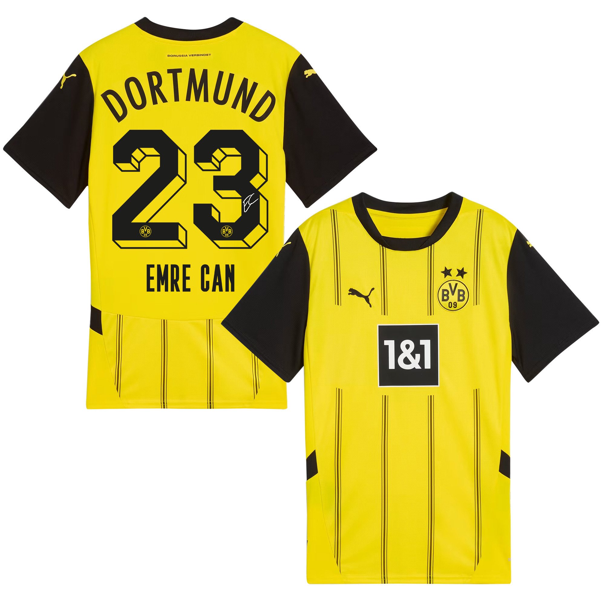 Emre Can 23 Signed Borussia Dortmund 2024/25 Home Jersey Autographed – Men, Yellow