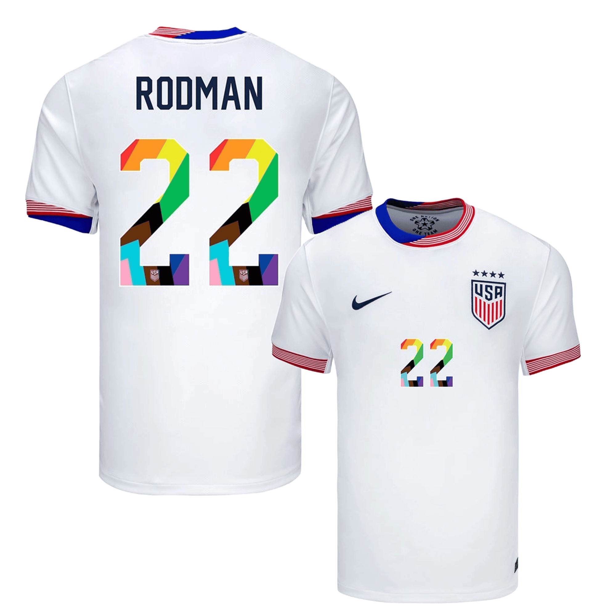 Trinity Rodman 22 USWNT 2024 Pride-Themed YOUTH Home Jersey – White