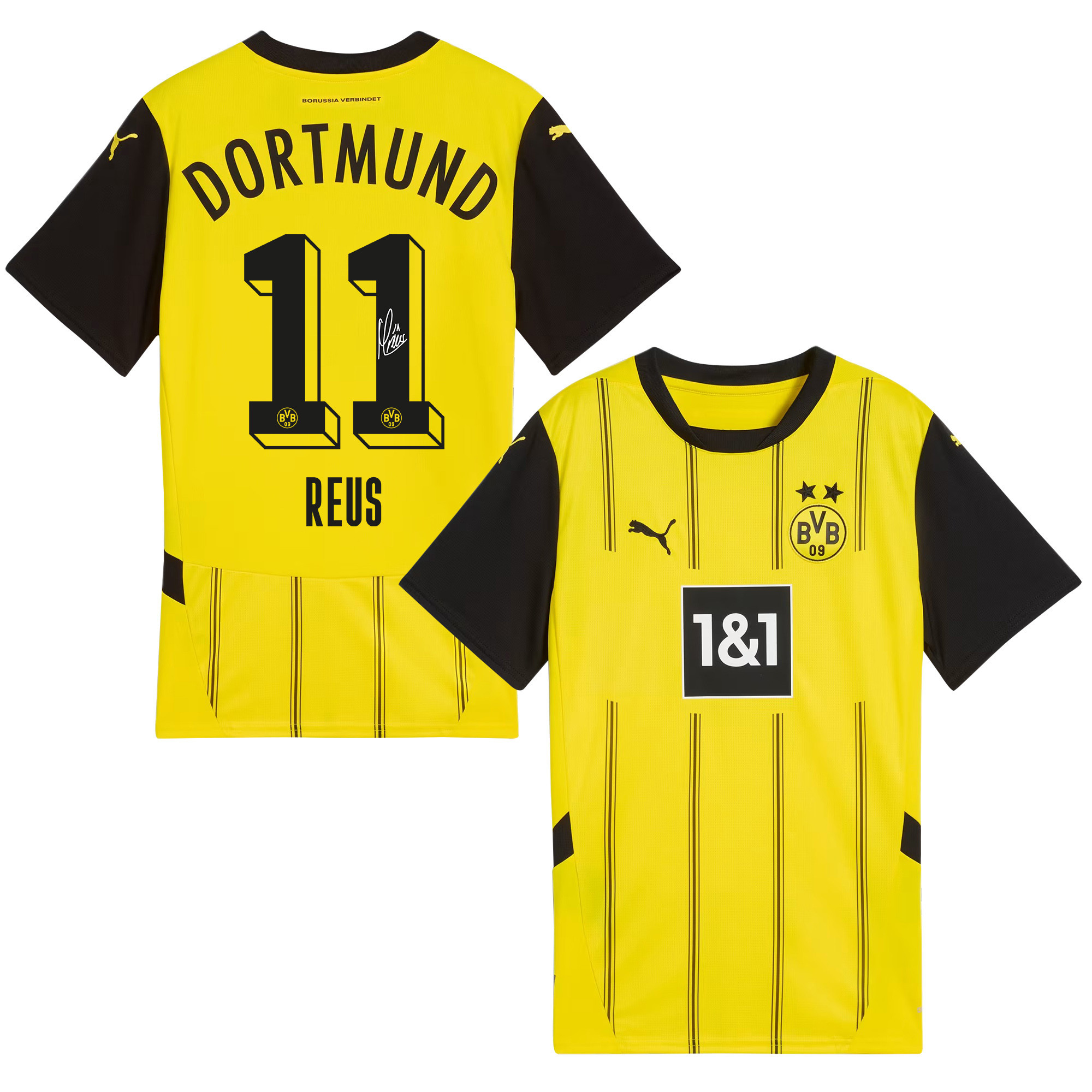 Marco Reus 11 Signed Borussia Dortmund 2024/25 Home Jersey Autographed – Men, Yellow