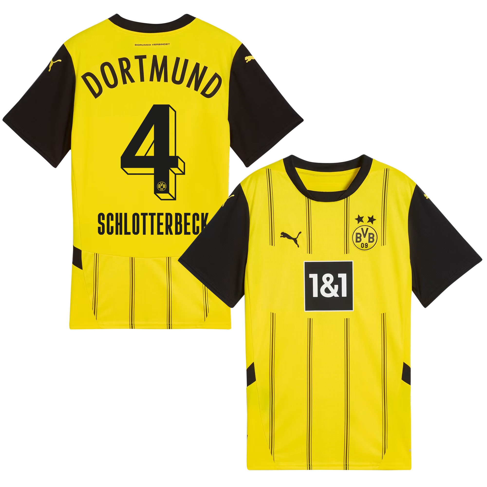 Nico Schlotterbeck 4 Borussia Dortmund 2024/25 Home Jersey – Men Yellow