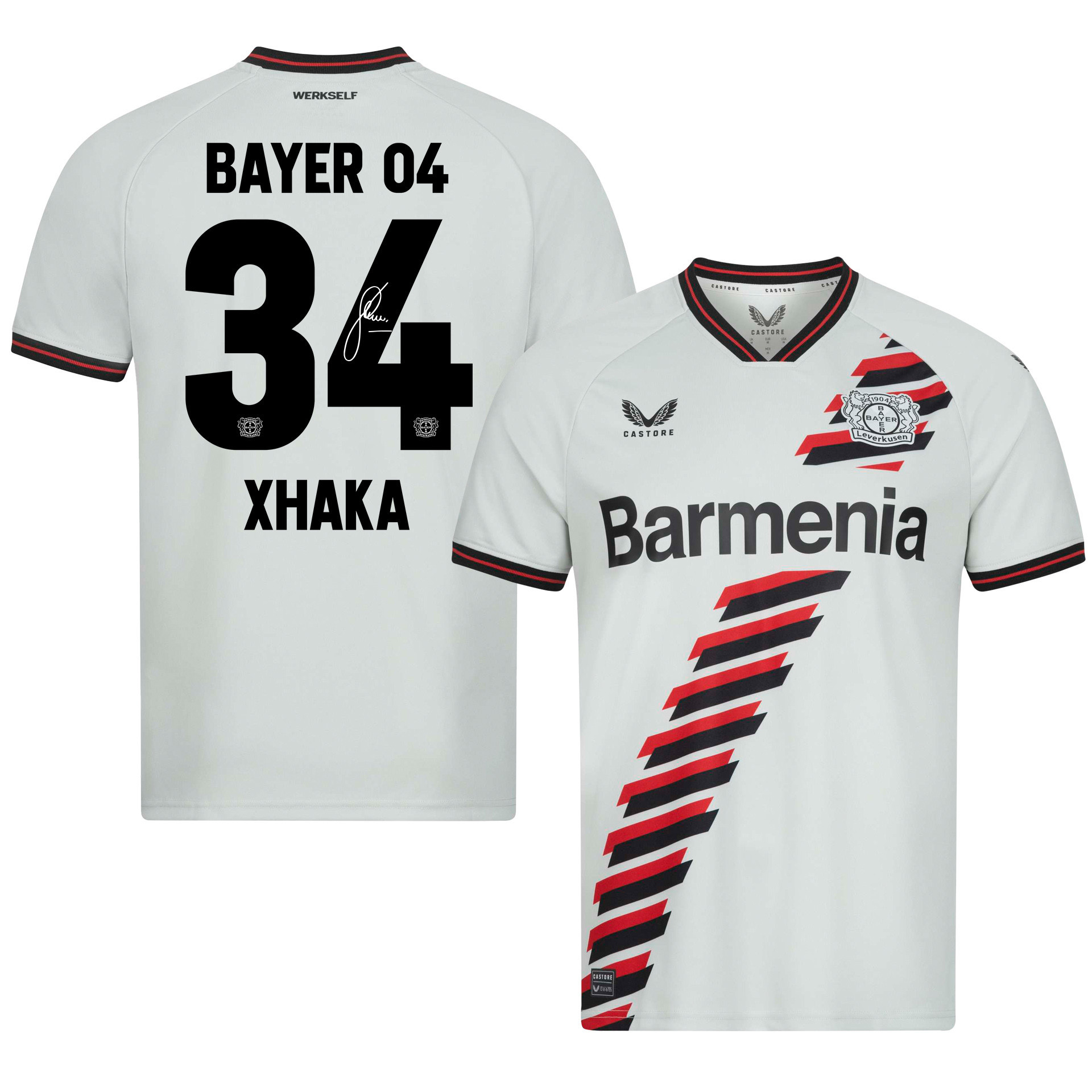 Granit Xhaka 34 Signed Bayer 04 Leverkusen Away Men Jersey – White
