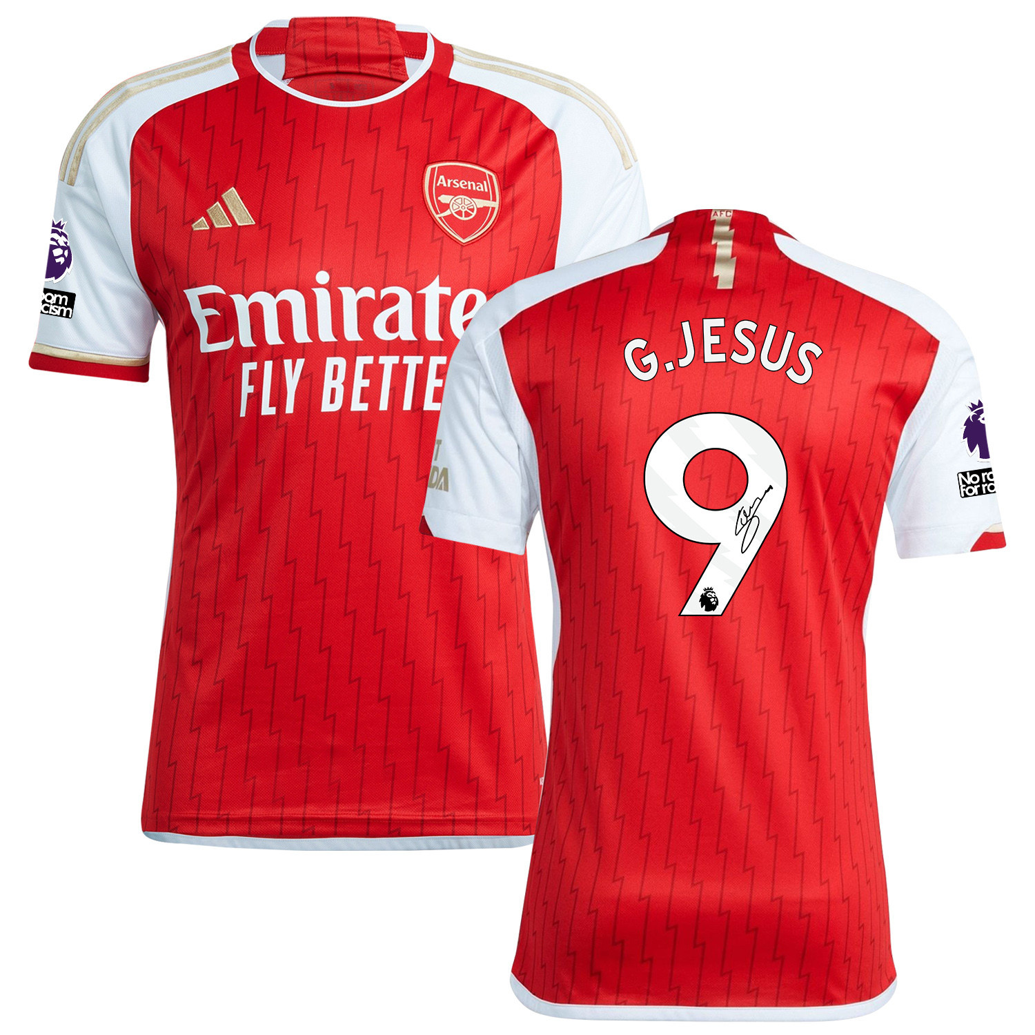 Gabriel Jesus 9 Signed Arsenal 2023/24 Home Jersey – Men, Red