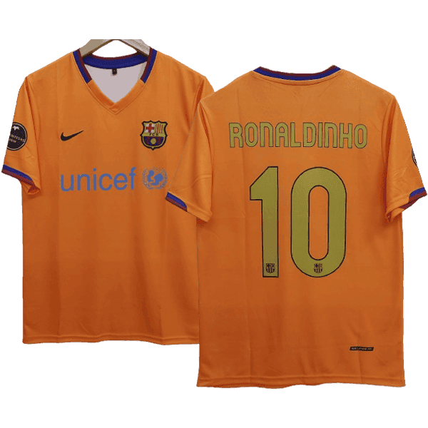 Ronaldinho Barcelona 2006-07 Away Men Jersey – Orange