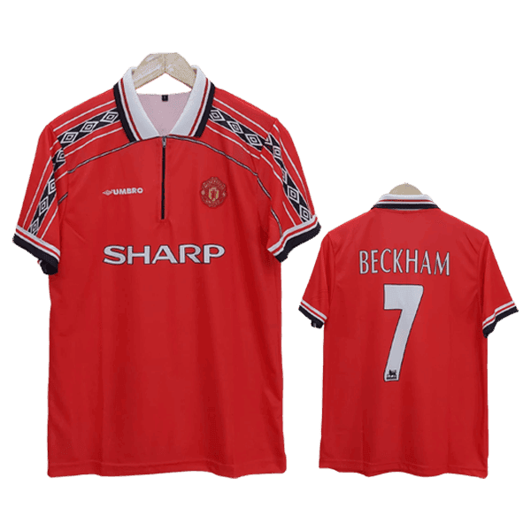 David Beckham 1998-99 Manchester United Home Men Jersey – Red