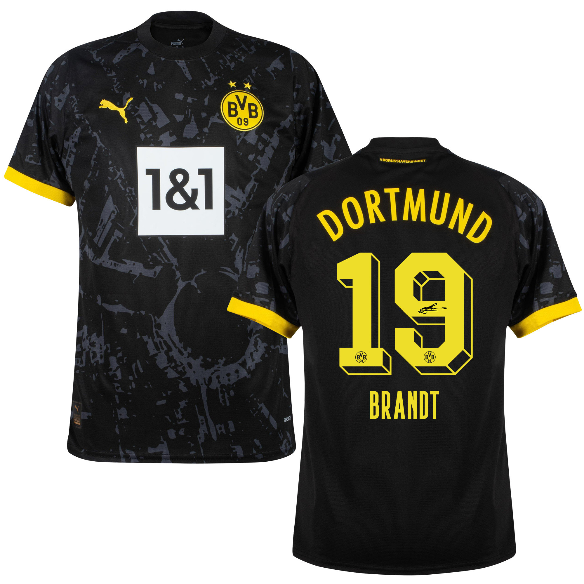 Julian Brandt 19 Signed Borussia Dortmund 2023/24 Away Jersey Autographed – Men, Black