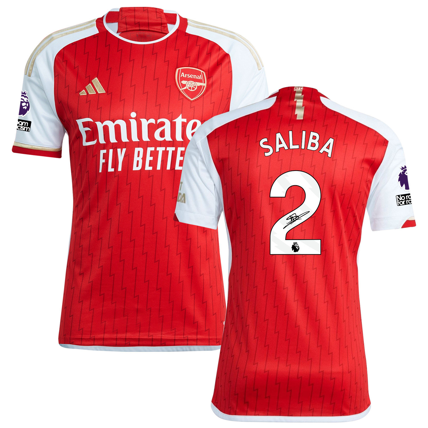 William Saliba 2 Signed Arsenal 2023/24 Home Jersey – Men, Red