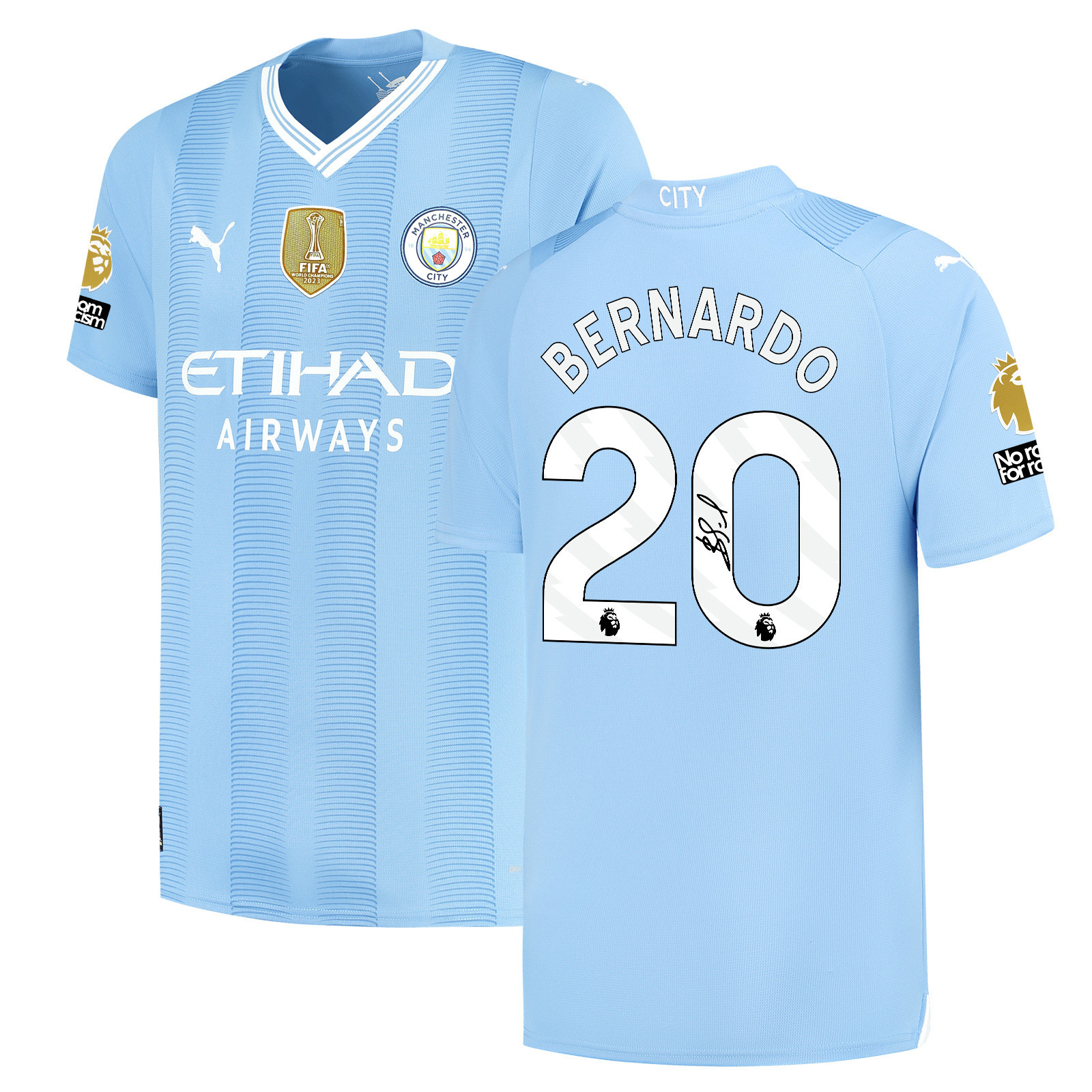 Bernardo Silva 20 Signed Manchester City 2023/24 Home Jersey – Men, Blue