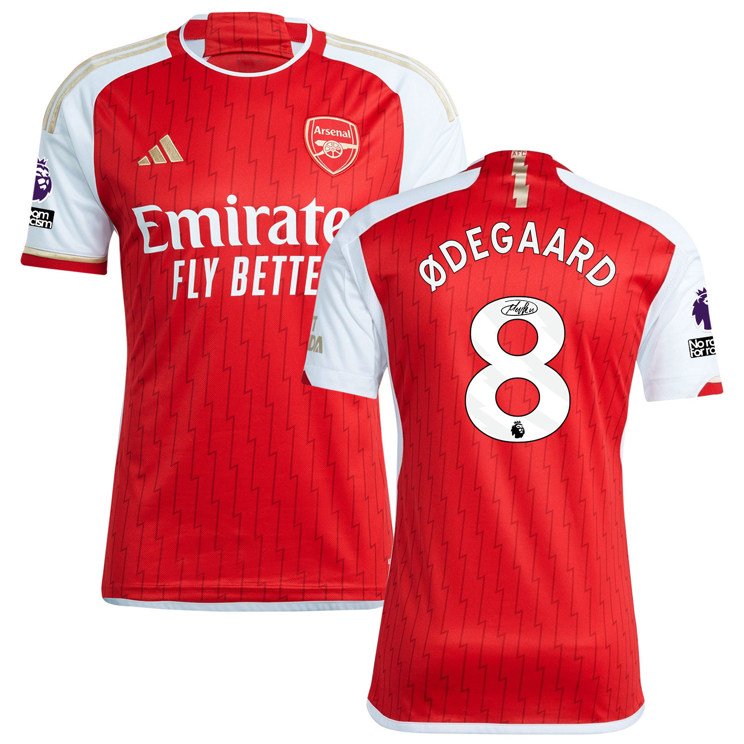 Martin degaard 8 Signed Arsenal 2023/24 Home Jersey – Men, Red
