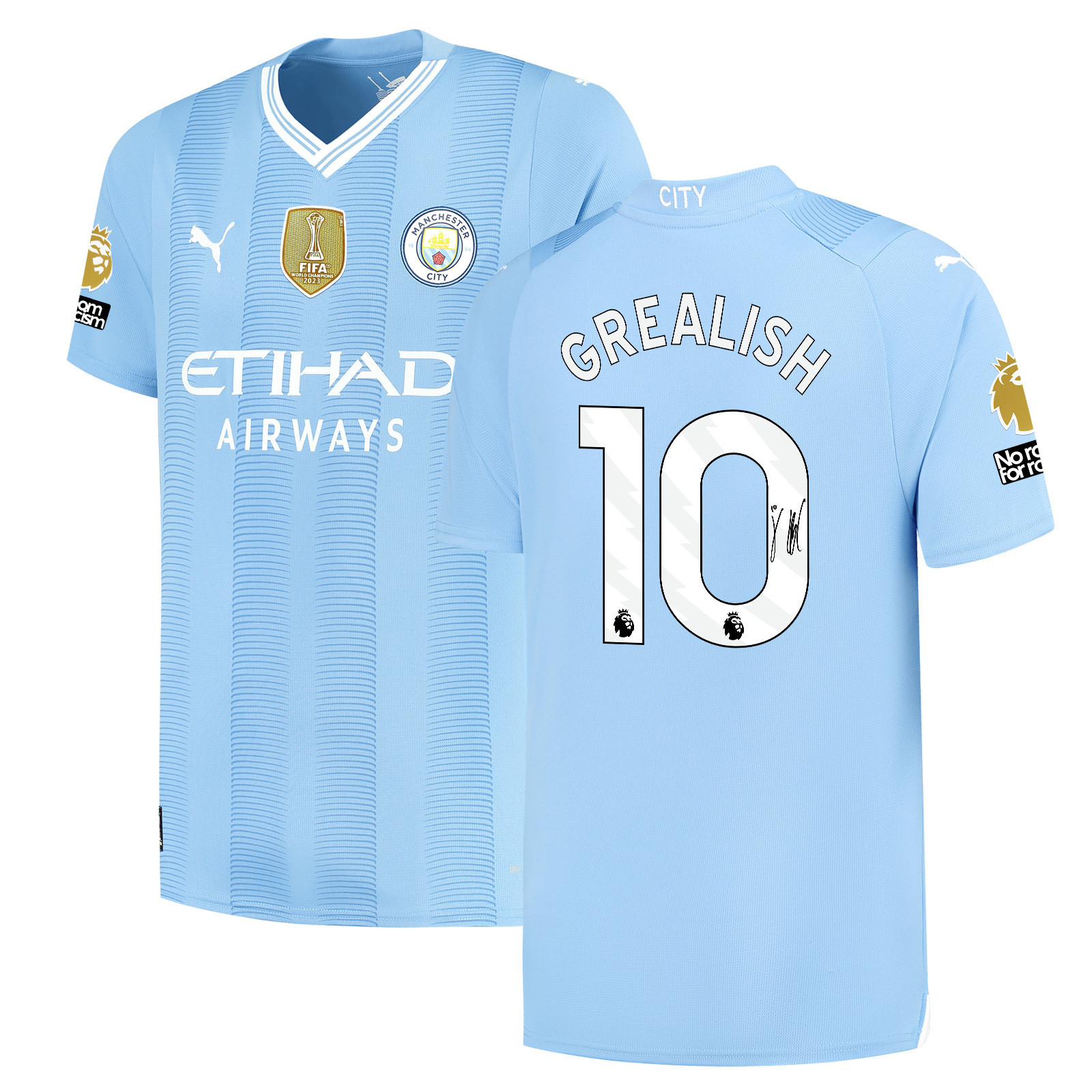 Jack Grealish 10 Signed Manchester City 2023/24 Home Jersey – Men, Blue
