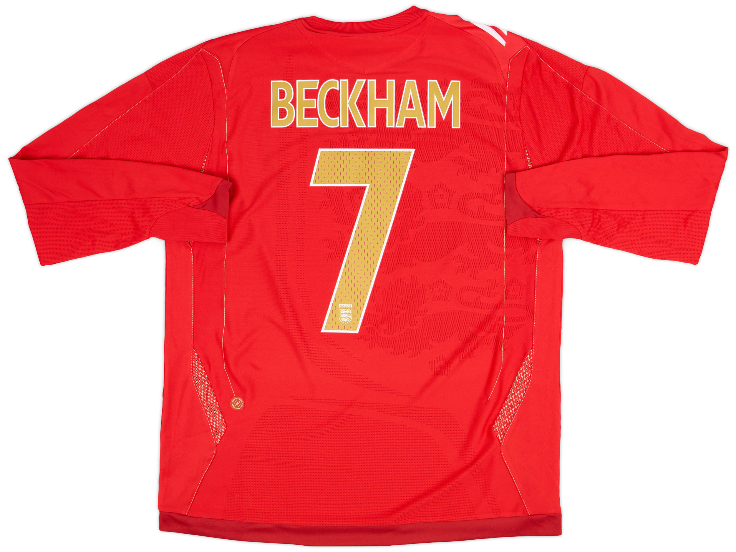 David Beckham 7 England 2006-08 Away Retro Jersey – Long Sleeve
