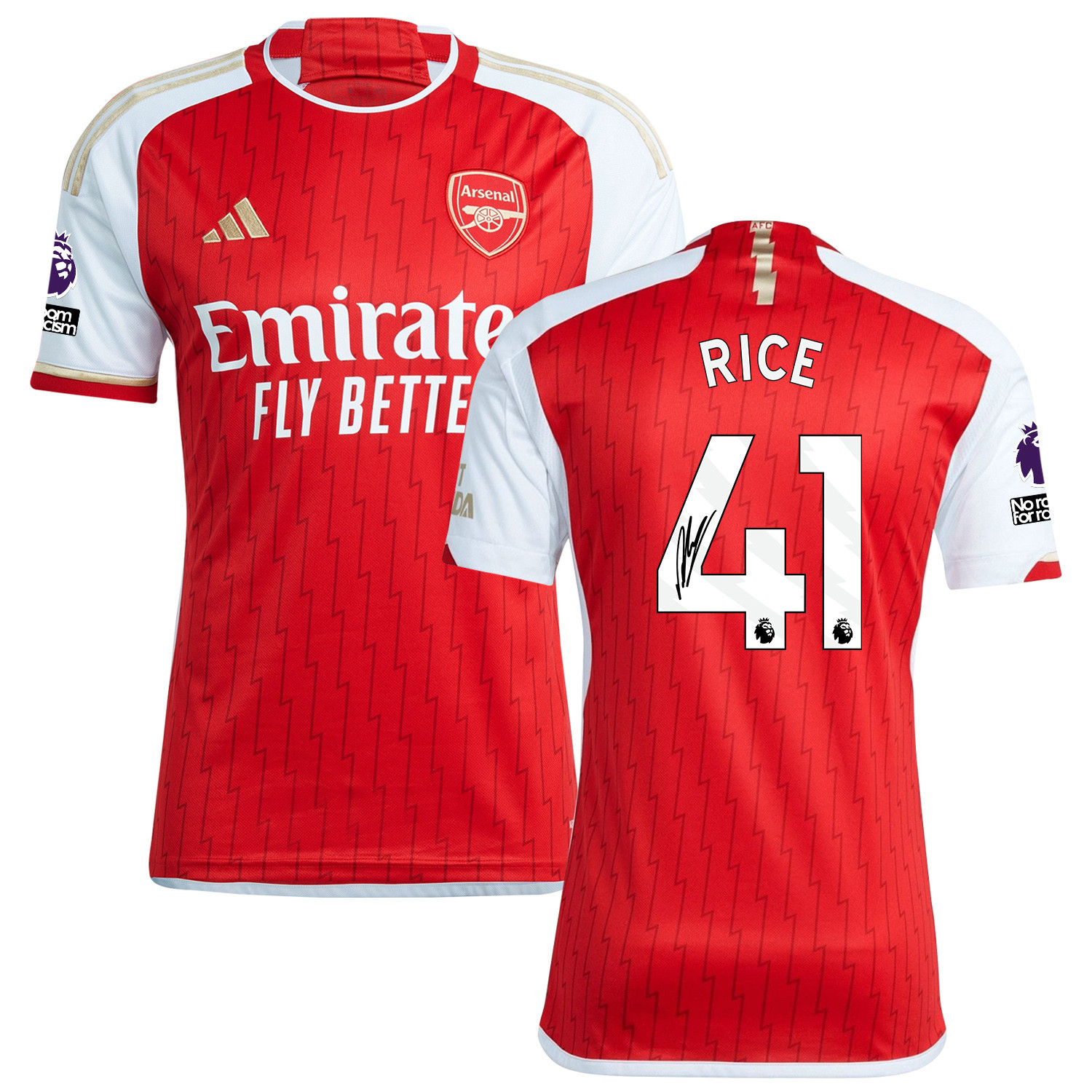 Declan Rice 41 Signed Arsenal 2023/24 Home Jersey – Men, Red