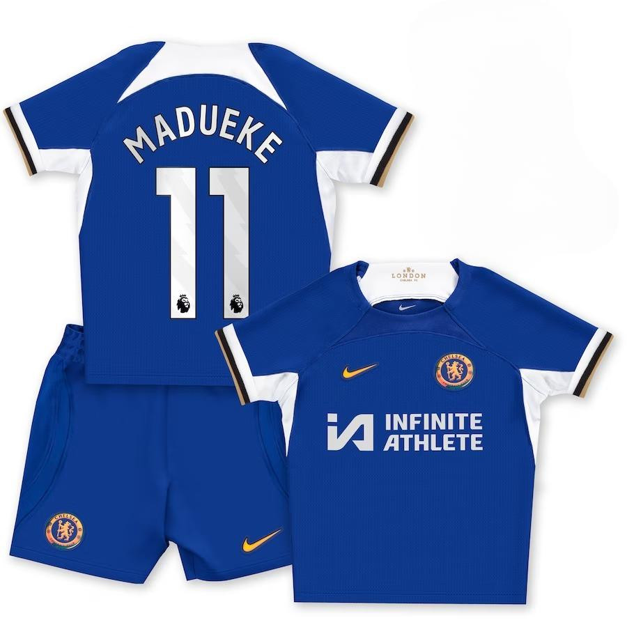 Noni Madueke 11 Chelsea 2023-24 Home Stadium YOUTH Kit Jersey – Blue