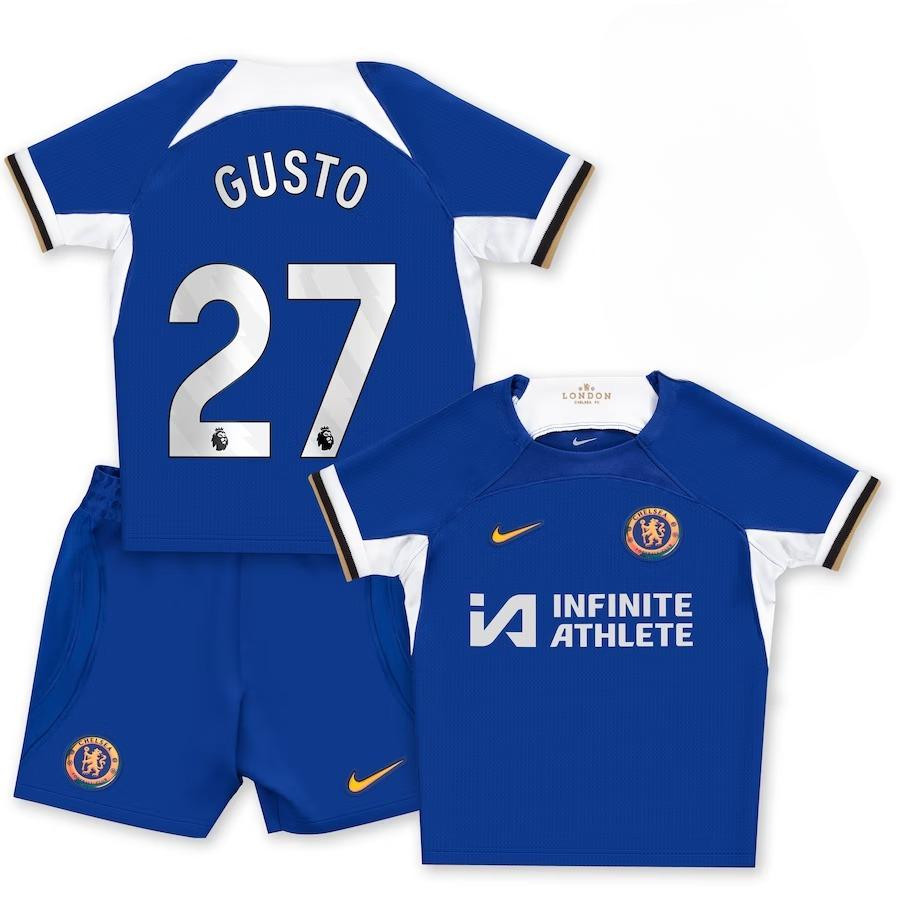 Malo Gusto 27 Chelsea 2023-24 Home Stadium YOUTH Kit Jersey – Blue