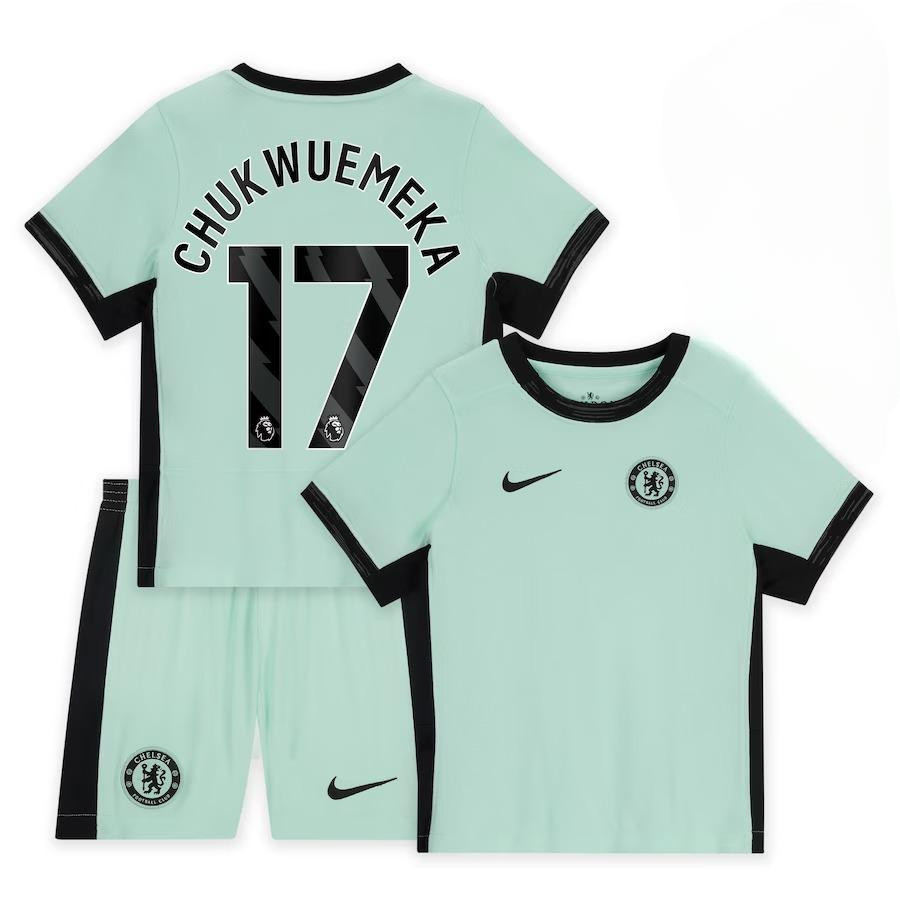 Carney Chukwuemeka 17 Chelsea 2023-24 Third Stadium YOUTH Kit Jersey – Mint