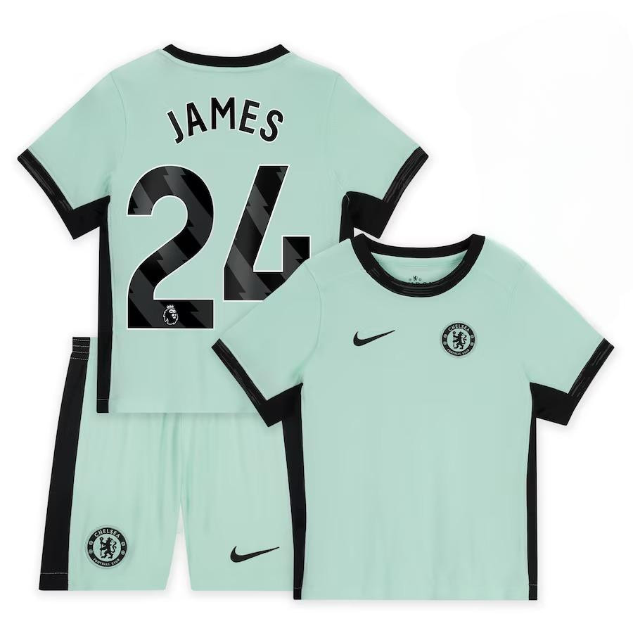 Reece James 24 Chelsea 2023-24 Third Stadium YOUTH Kit Jersey – Mint