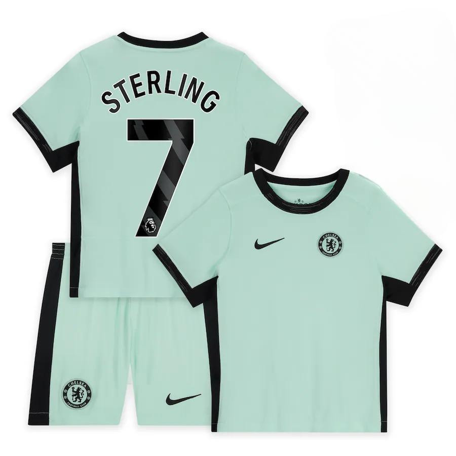 Raheem Sterling 7 Chelsea 2023-24 Third Stadium YOUTH Kit Jersey – Mint