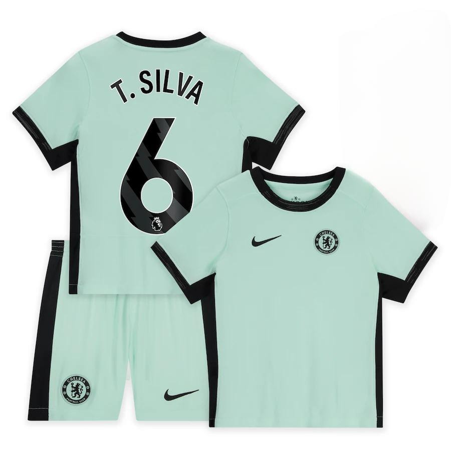 Thiago Silva 6 Chelsea 2023-24 Third Stadium YOUTH Kit Jersey – Mint