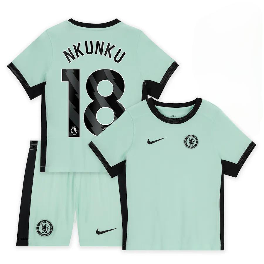 Christopher Nkunku 18 Chelsea 2023-24 Third Stadium YOUTH Kit Jersey – Mint