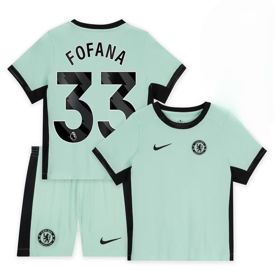Wesley Fofana 33 Chelsea 2023-24 Third Stadium YOUTH Kit Jersey – Mint