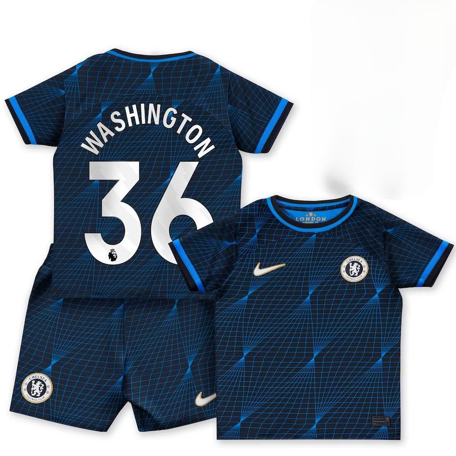 Deivid Washington 36 Chelsea 2023-24 Away Stadium YOUTH Kit Jersey – Navy