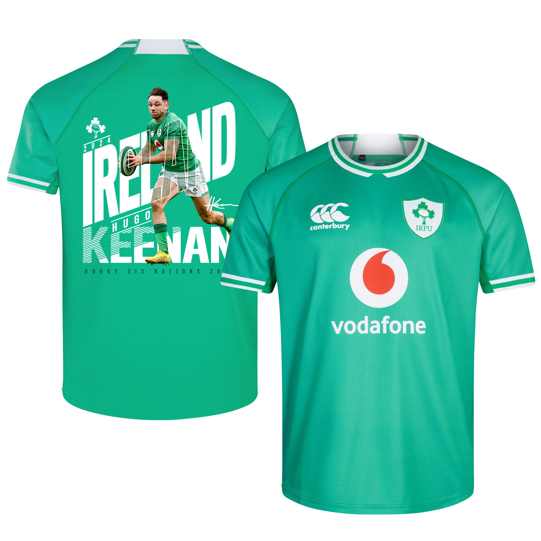 Hugo Keenan Signed Ireland Rugby Six Nations Rb IRFU 2023/24 Home Jersey – Green