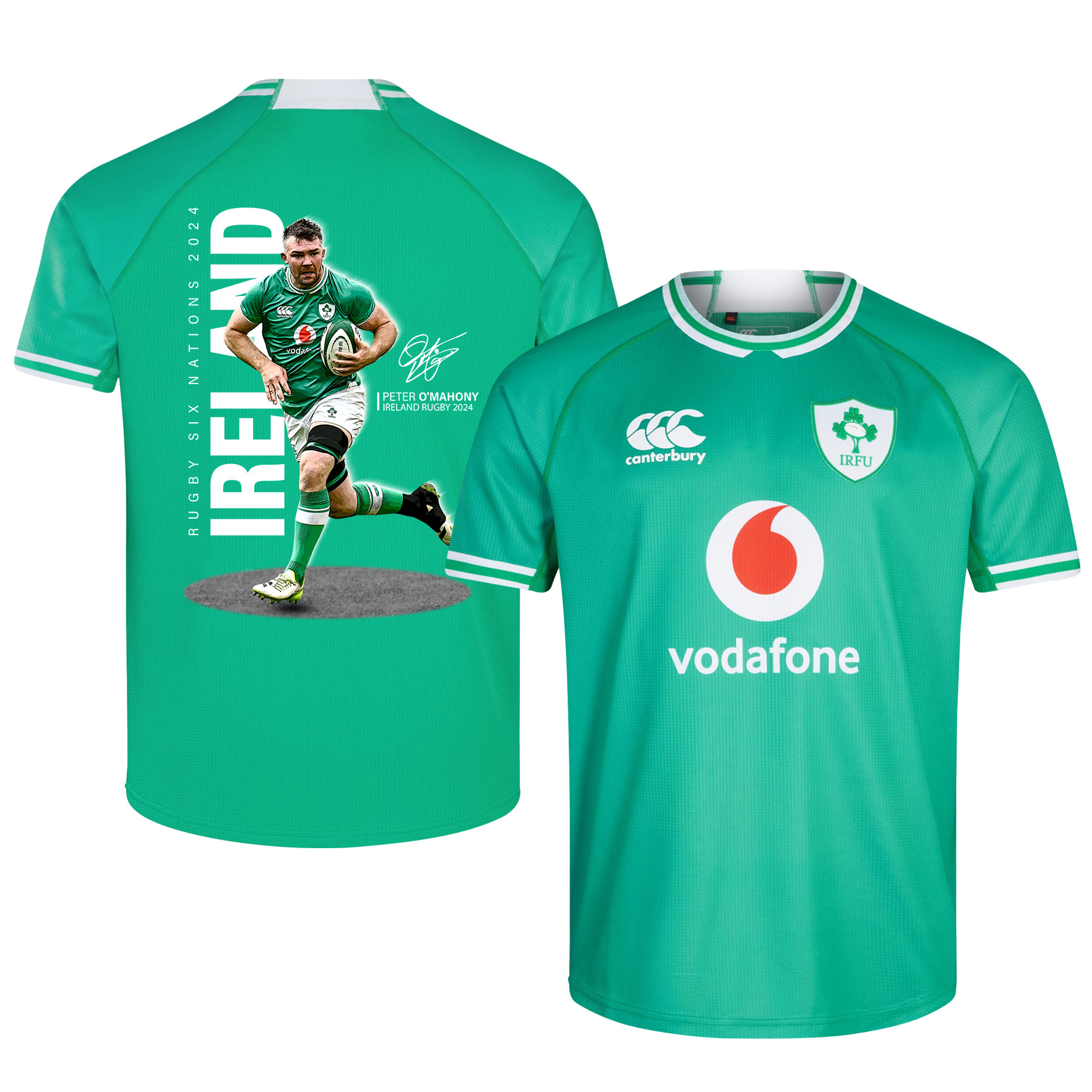 Peter O'Mahony Signed Ireland Rugby Rb IRFU 2023/24 Home Jersey – Green