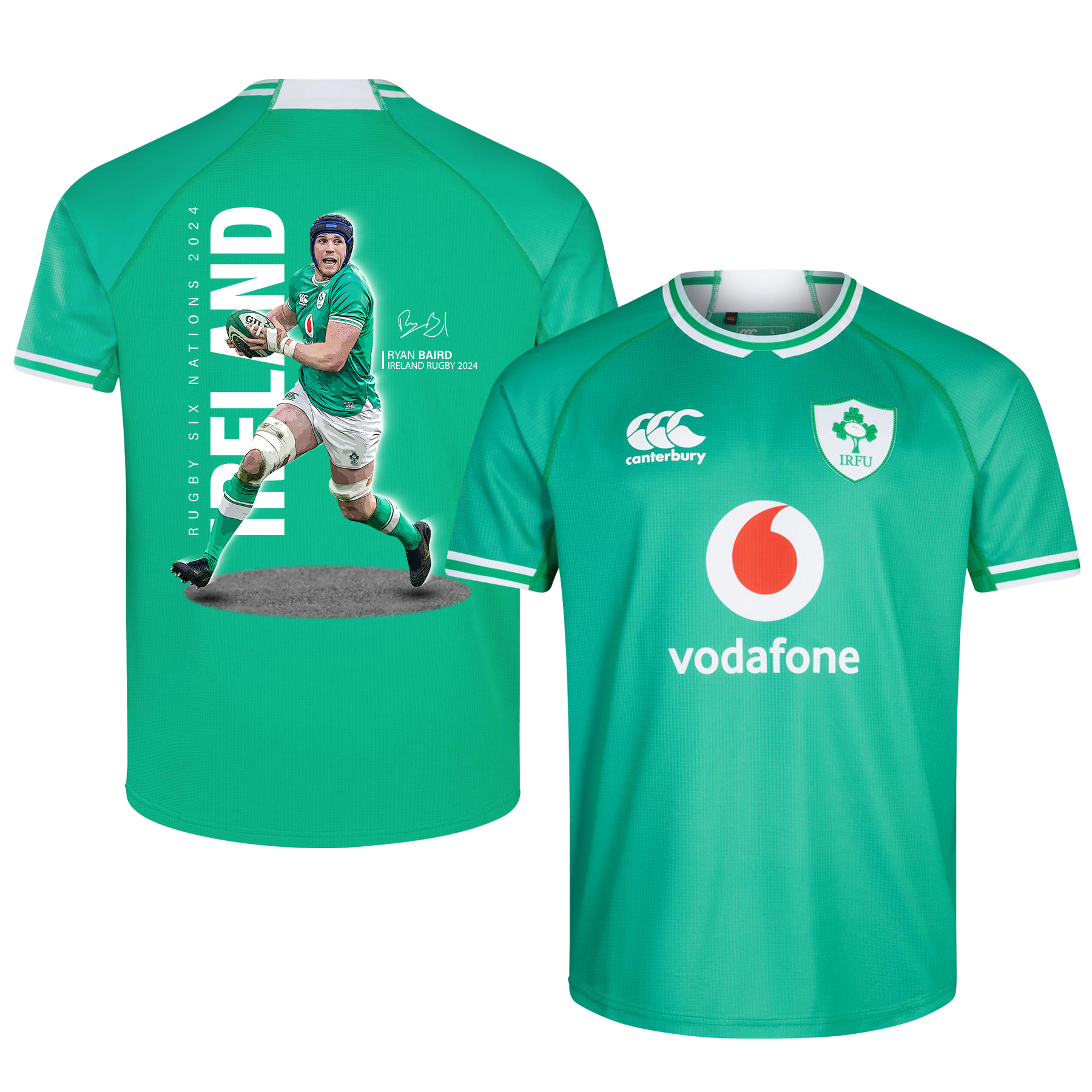 Ryan Baird Signed Ireland Rugby Rb IRFU 2023/24 Home Jersey – Green