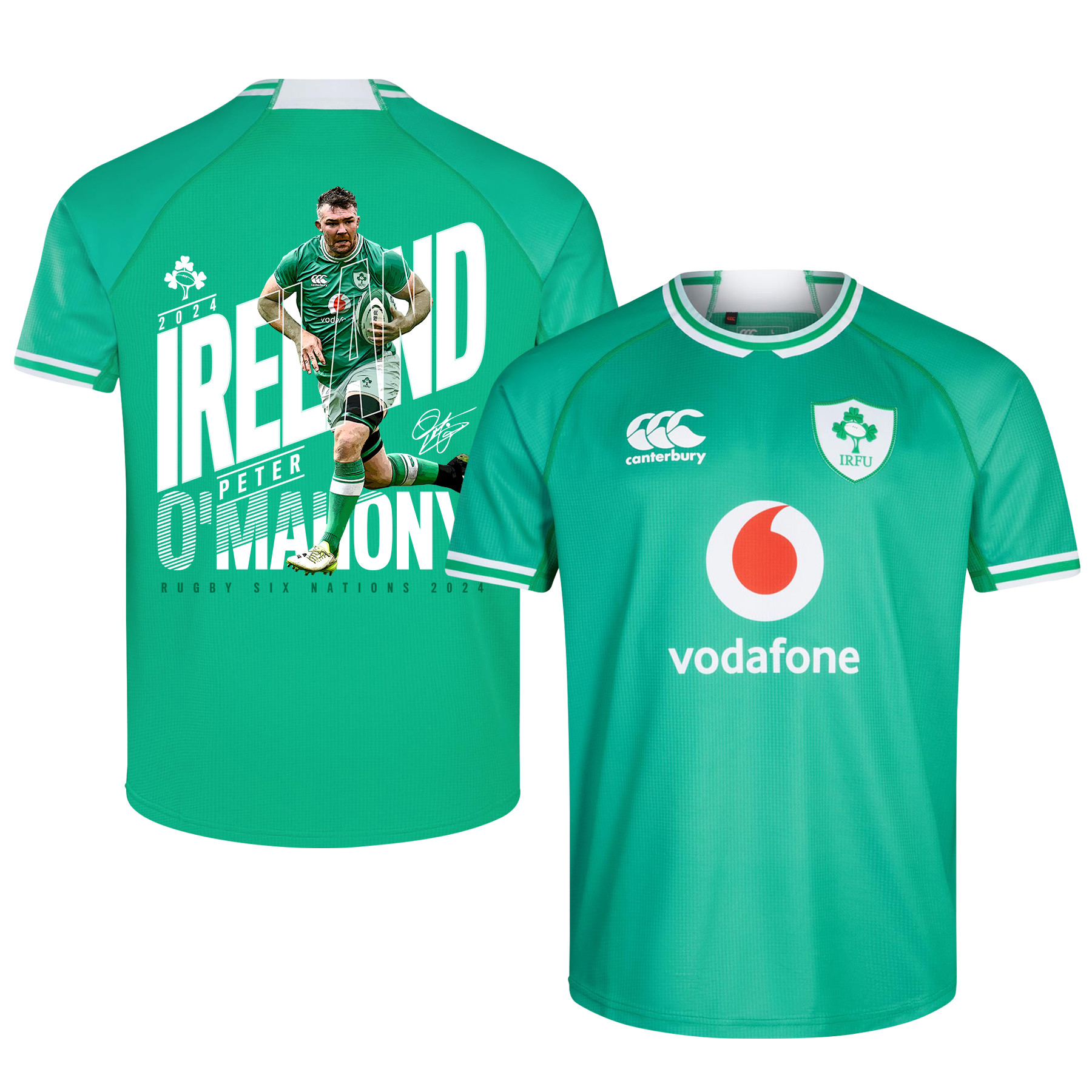 Peter O'Mahony Signed Ireland Rugby Six Nations Rb IRFU 2023/24 Home Jersey – Green