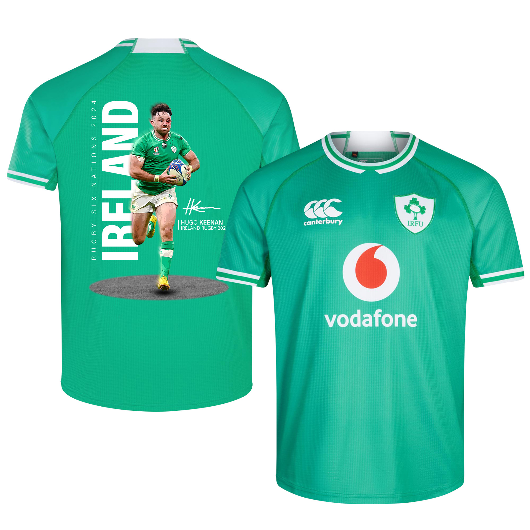 Hugo Keenan Signed Ireland Rugby Rb IRFU 2023/24 Home Jersey – Green