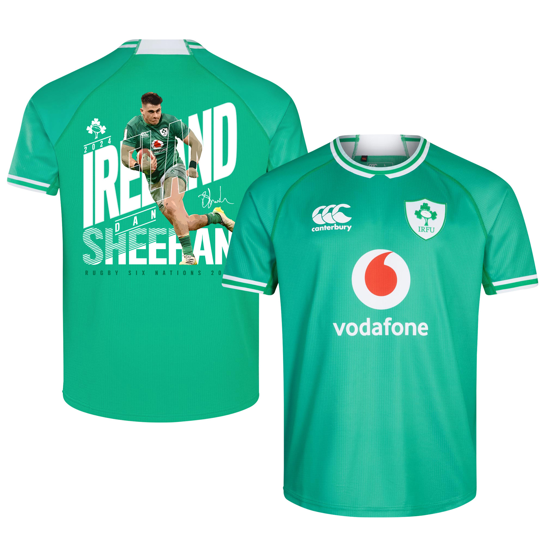 Dan Sheehan Signed Ireland Rugby Six Nations Rb IRFU 2023/24 Home Jersey – Green