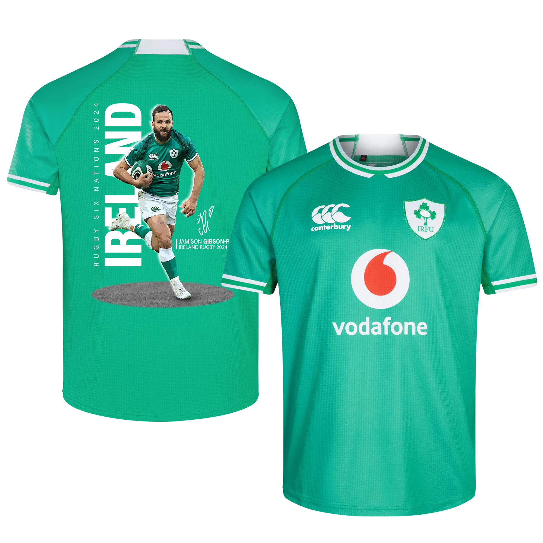 Jamison Gibson-Park Signed Ireland Rugby Rb IRFU 2023/24 Home Jersey – Green
