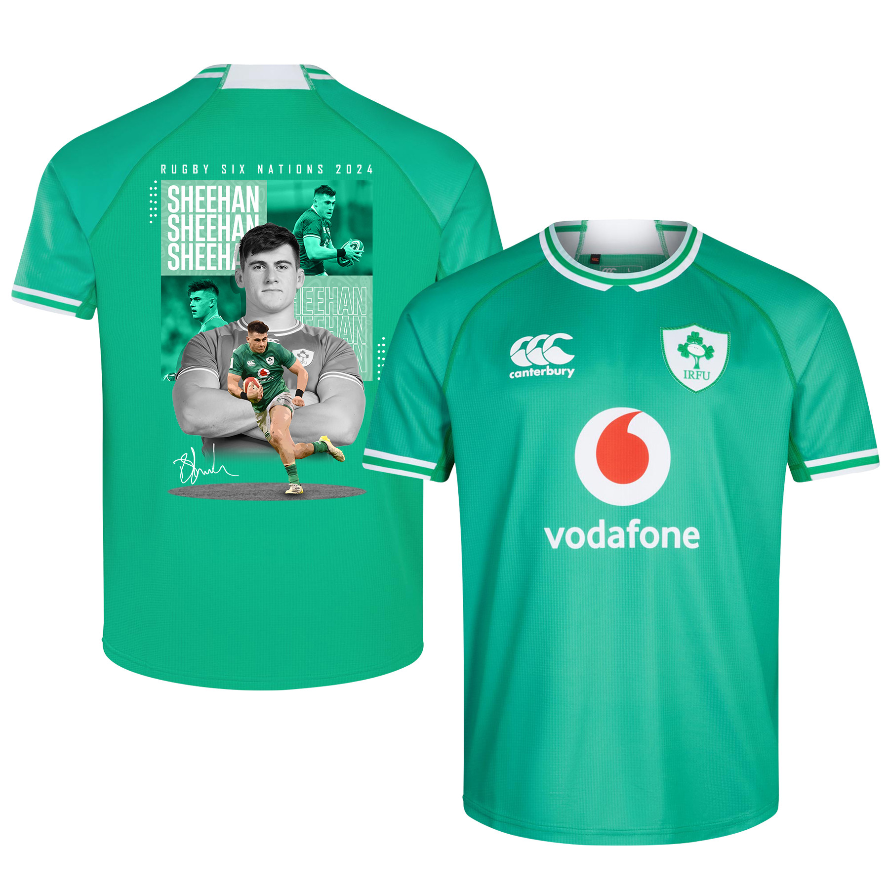 Dan Sheehan Ireland Rugby Six Nations Rb IRFU 2023/24 Home Jersey – Green