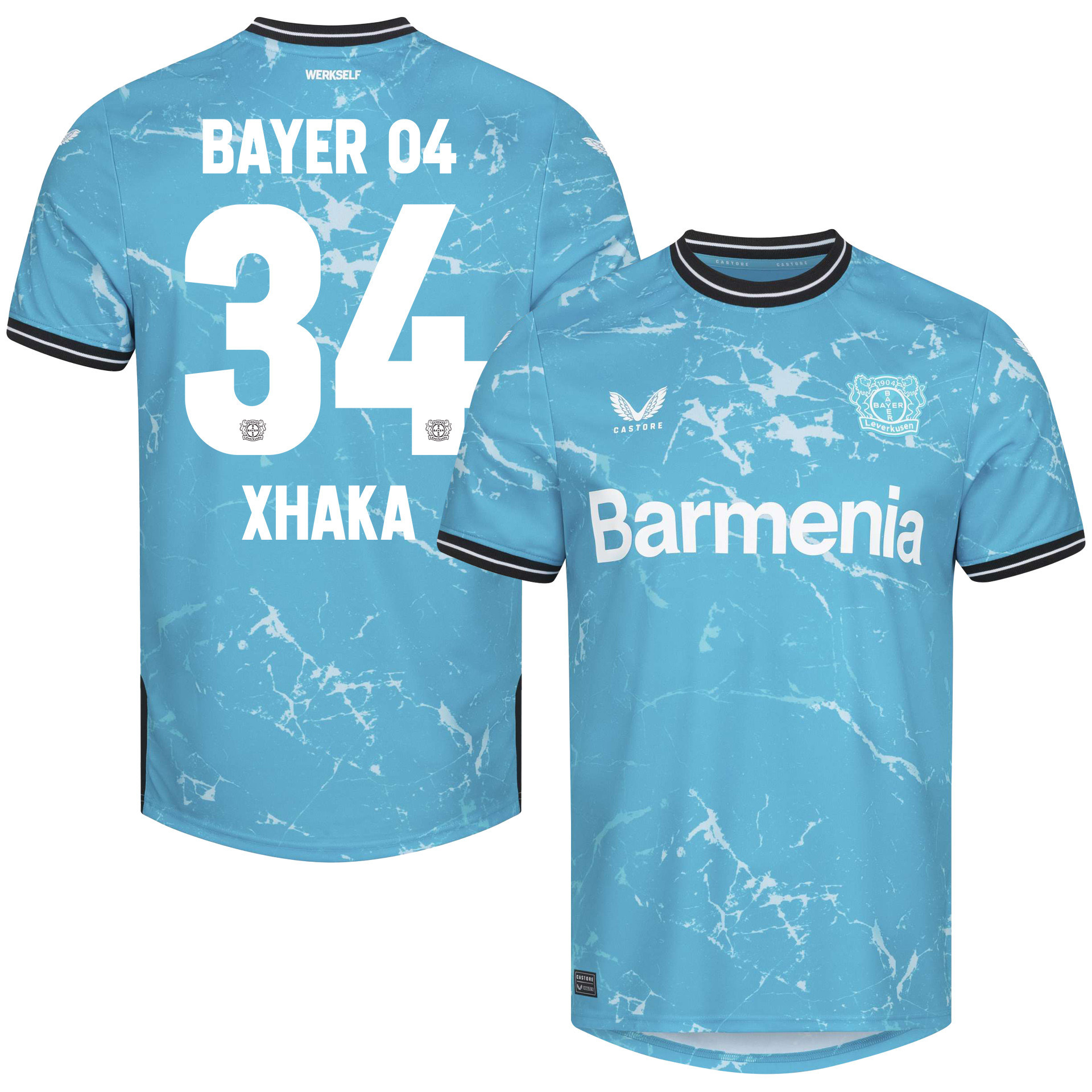 Granit Xhaka 34 Bayer 04 Leverkusen 2023/24 Alternate Jersey – Men Blue
