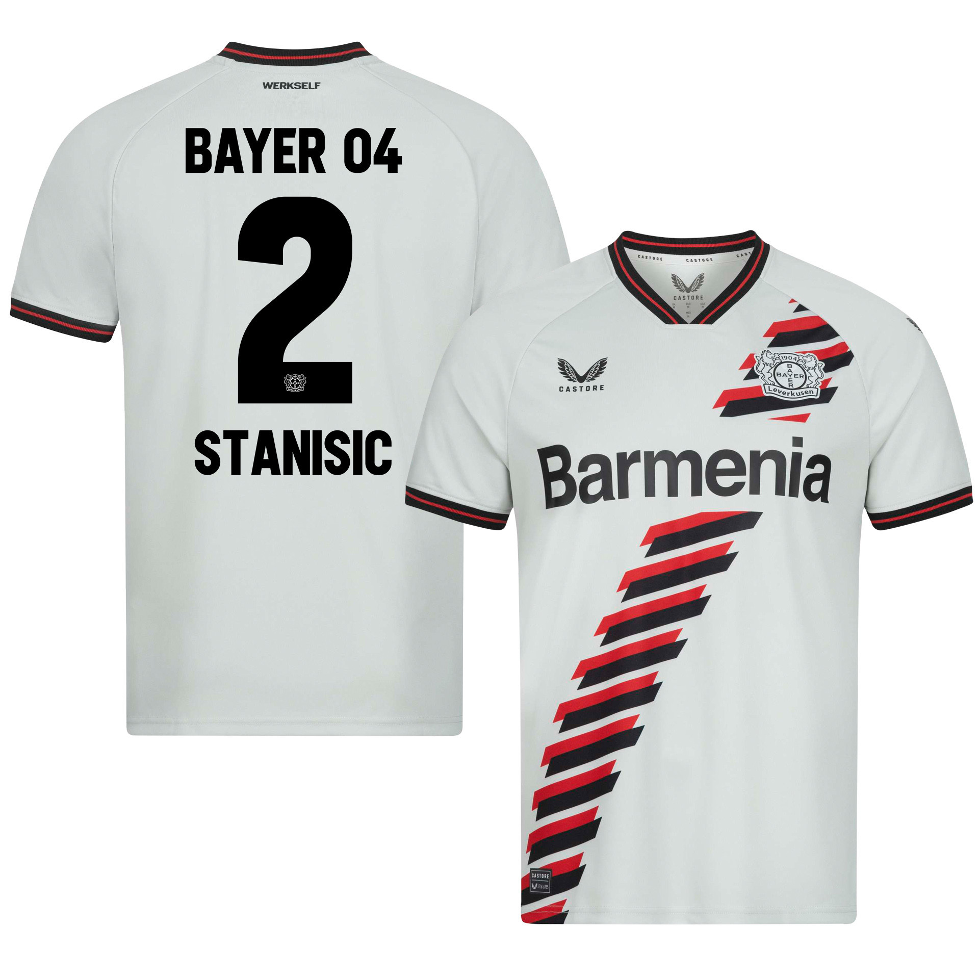 Josip Stanisic 2 Bayer 04 Leverkusen 2023/24 Away Jersey – Men White