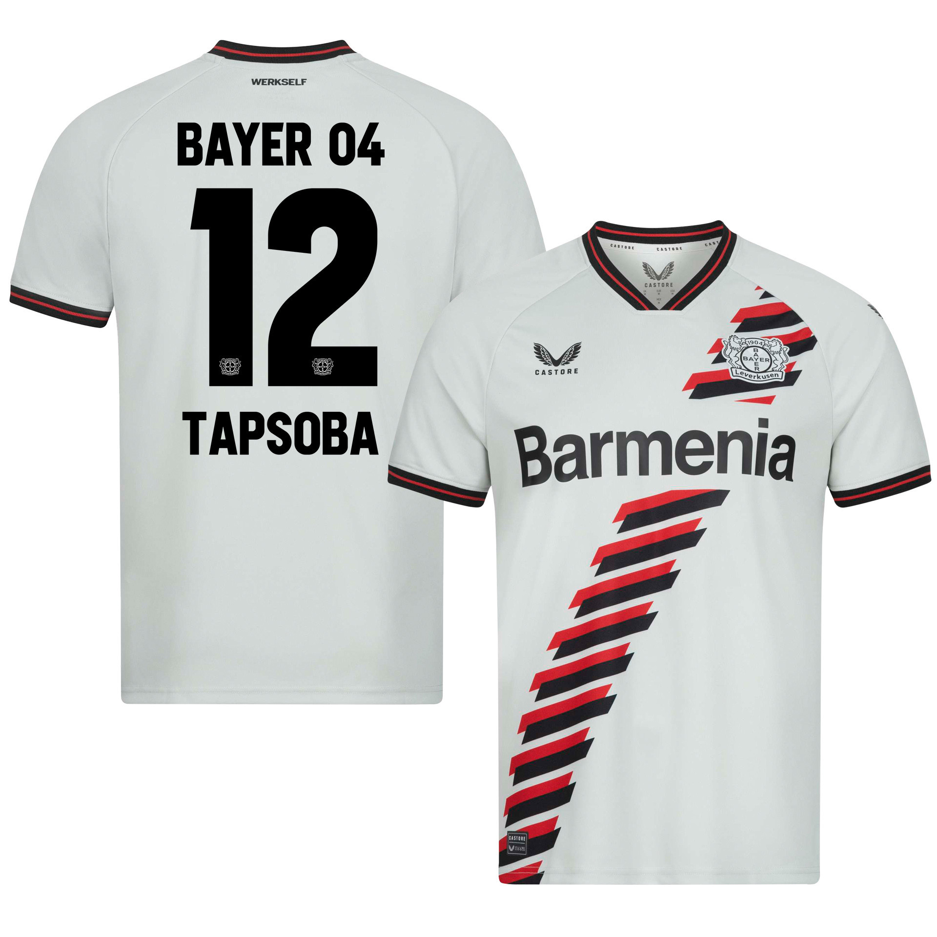 Edmond Tapsoba 12 Bayer 04 Leverkusen 2023/24 Away Jersey – Men White