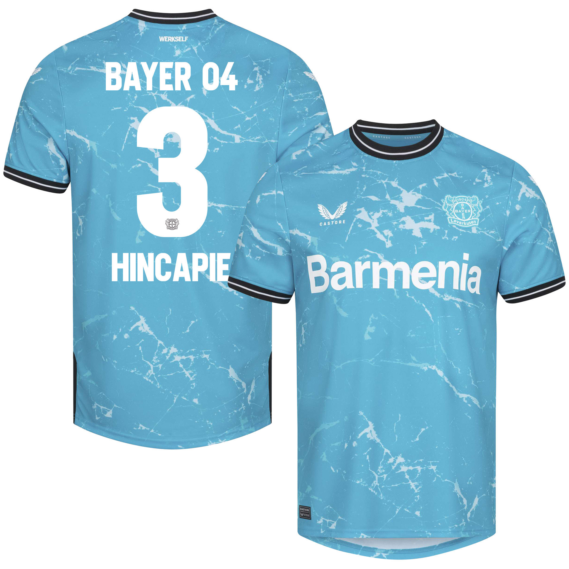 Piero Hincapie 3 Bayer 04 Leverkusen 2023/24 Alternate Jersey – Men Blue