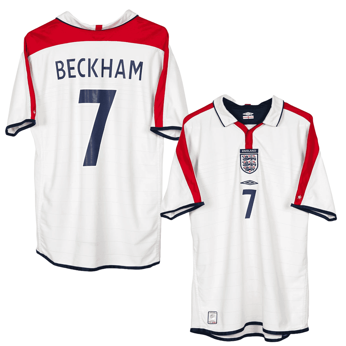 David Beckham 7 England 2003-2005 Umbro Home Retro Jersey – Men White