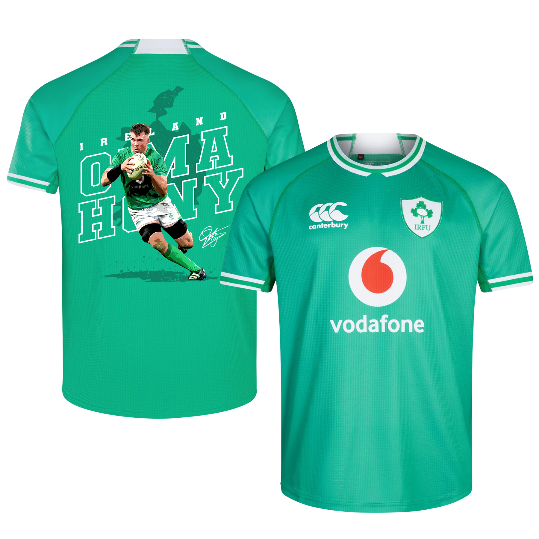 Peter O'Mahony Signed Running Ireland Rugby Six Nations Rb IRFU 2023/24 Home Jersey – Green