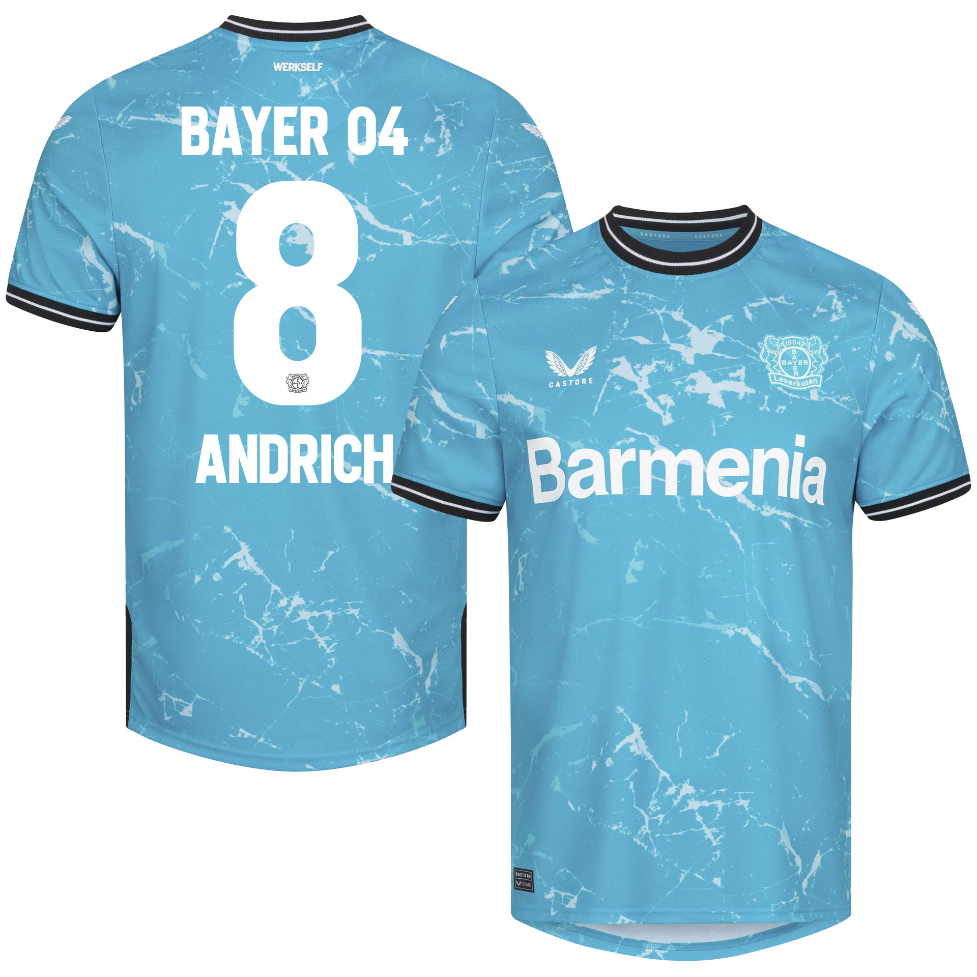 Robert Andrich 8 Bayer 04 Leverkusen 2023/24 Alternate Jersey – Men Blue