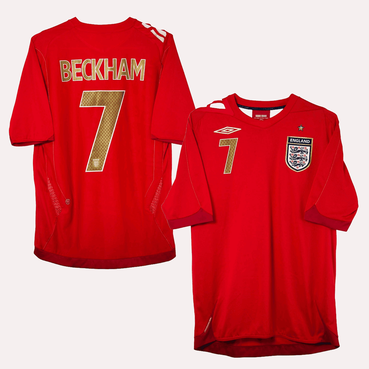 David Beckham 7 England 2006-2008 Umbro Away Retro Jersey – Men White