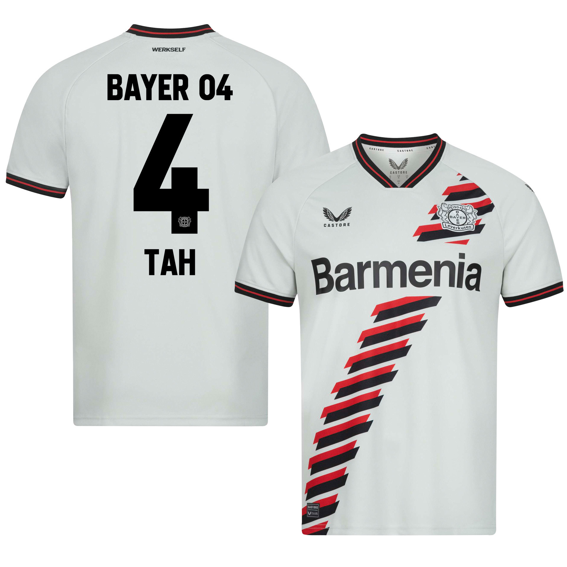 Jonathan Tah 4 Bayer 04 Leverkusen 2023/24 Away Jersey – Men White