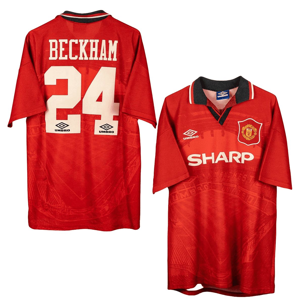 David Beckham 7 Manchester United 1994-1995 Umbro Home Retro Jersey – Men Red