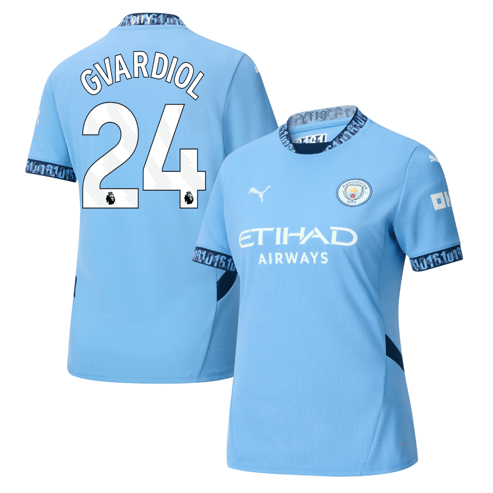 Joko Gvardiol 24 Manchester City 2024/25 Home Women Jersey – Light Blue