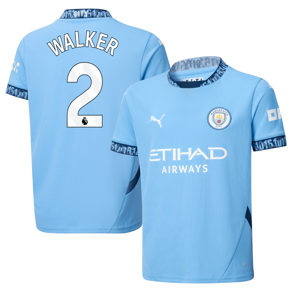 Kyle Walker 2 Manchester City 2024/25 Home YOUTH Jersey – Light Blue