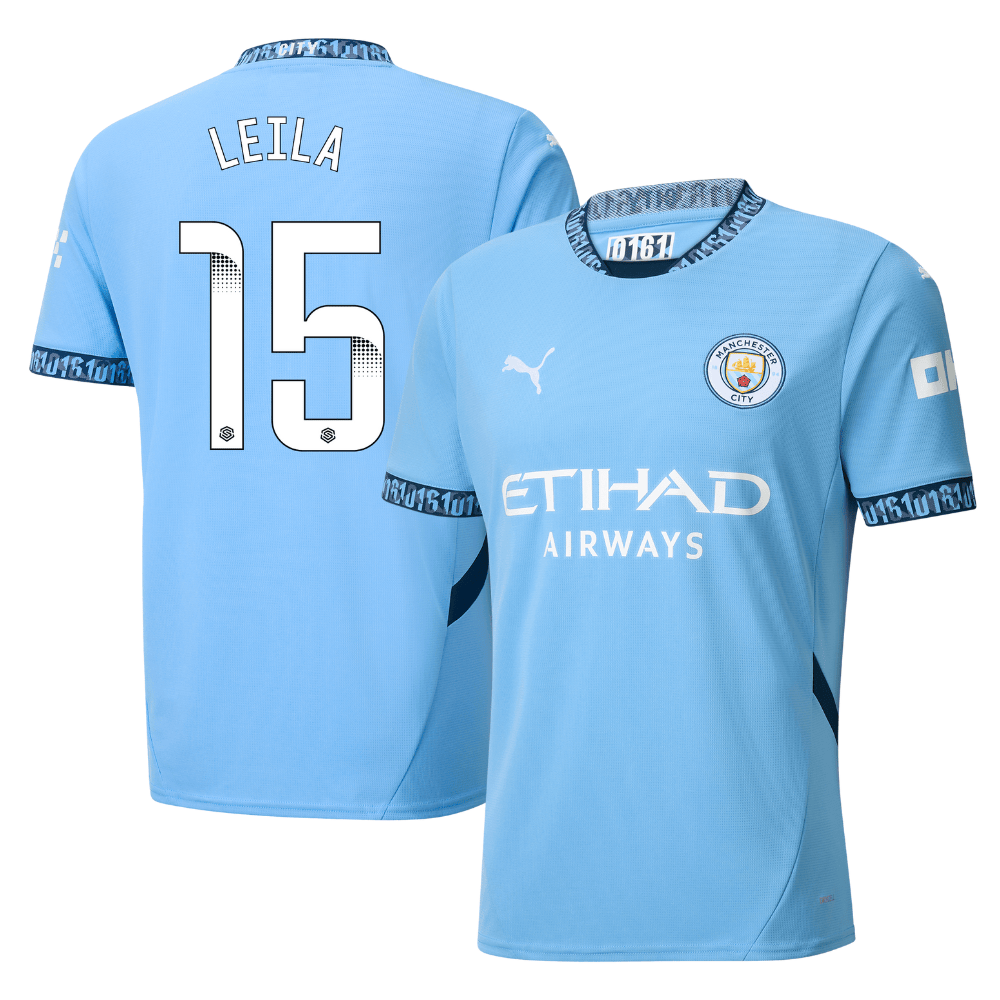 Leila Ouahabi 15 Manchester City 2024/25 Women's Team Home Men Jersey – Light Blue