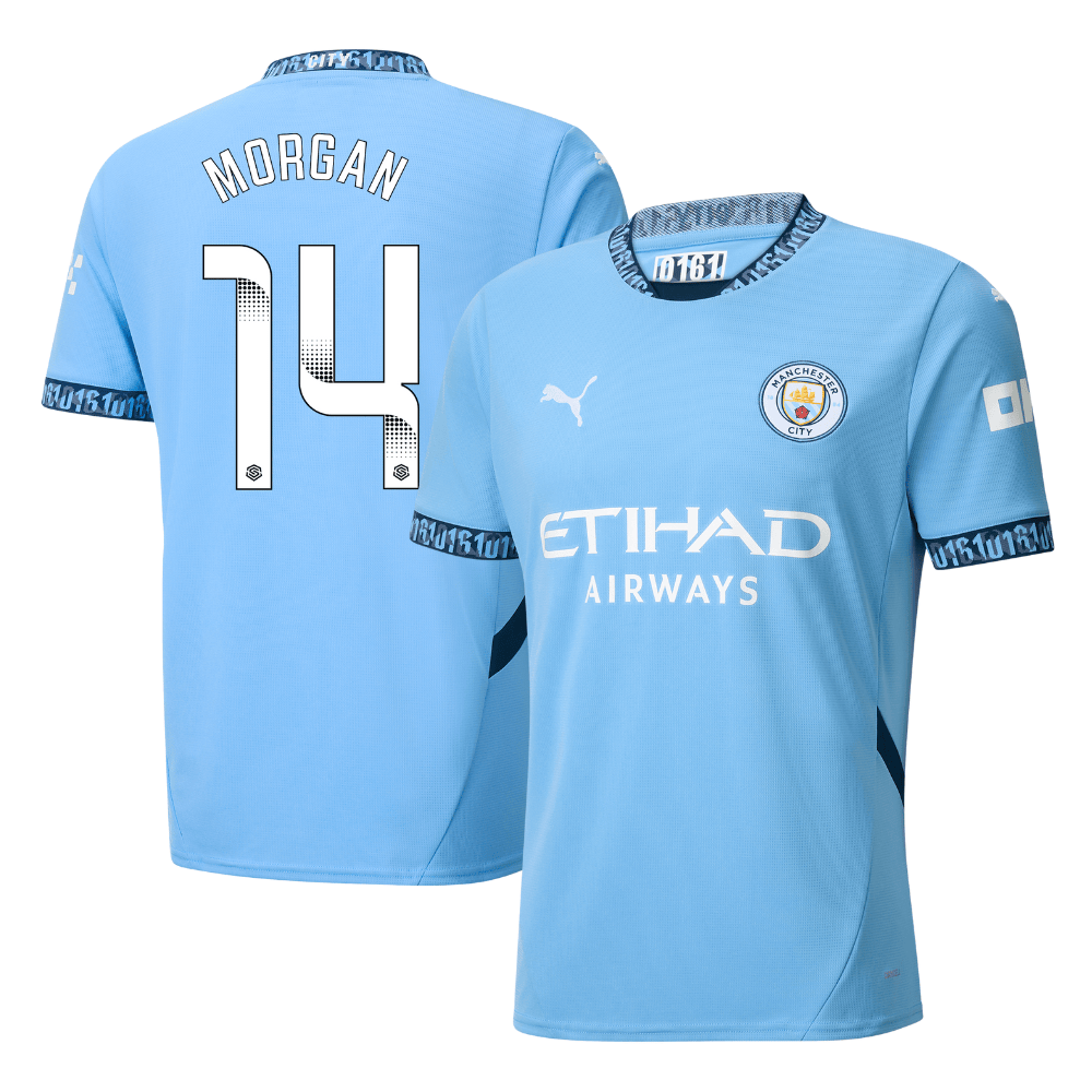 Esme Morgan 14 Manchester City 2024/25 Women's Team Home Men Jersey – Light Blue